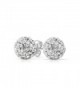 Stud Post Earrings Micro Pave Round Cubic Zirconia 925 Sterling Silver - CK12MXMTC7D