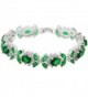 White Gold GP Oval Marquise Round Tennis Green CZ Bridal Wedding Bracelet - CG1237MV61B