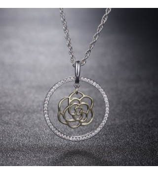 Pendant Necklace Classic Rhodium Zirconia