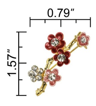 Sakura Cherry Blossom Branch Diamante Gold-Tone Brooch Pin - CV113ALMWNF