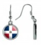 Novelty Dangling Drop Charm Earrings Country National Flag C-I - Dominican Republic National Country Flag - CP12N8NB134