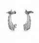 CZ Angel Wings Screwback Cartilage Earrings Rhodium Plated Brass - CB11TL5032R