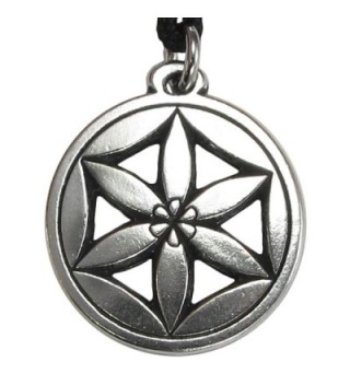 Pewter Flower of Aphrodite Goddess of Love Pendant Necklace - CT11DTWE8VF