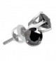 Round Black Diamond Stud Earrings Sterling Silver Studs Polished Finish Small Tiny 1/10 Cttw - CT188473TKD