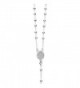 Sterling Silver Rosary Necklace Virgin in Women's Y-Necklaces