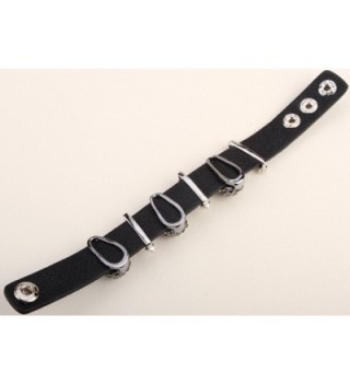 YACQ Leather Crystal Adjustable Bracelet in Women's Stretch Bracelets