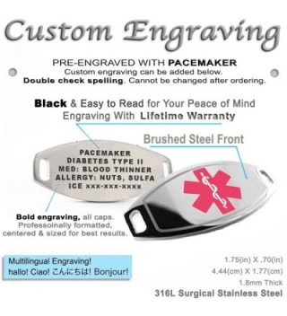 MyIDDr Pre Engraved Customized Pacemaker Bracelet