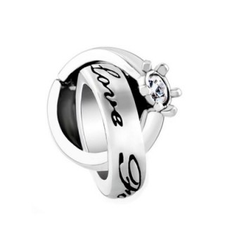 CharmsStory Interlinked Ring Love Forever Charms Synthetic Crystal White Synthetic Crystal For Bracelets - CC11VW908QL