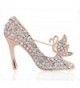 Full Inlay Crystal High Heels Shoes Princess Brooch Pins Gift for Women Girl (AB Crystal) - CV12FVOLARH