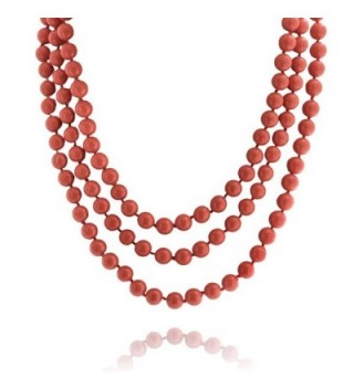 Bling Jewelry Coral Shell Pearl Endless Strand Necklace 69 Inches - C511EISGDLR