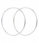 Sterling Silver 3.25 Inch Continuous Hoop Earrings - C1111VV4ORJ