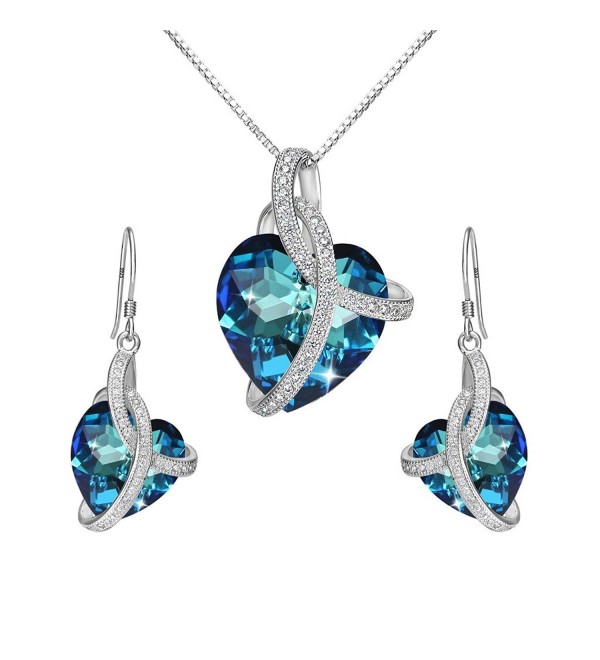 EleQueen Sterling Courageous Inspired Swarovski - Bermuda Blue - CB12O54AZQ0