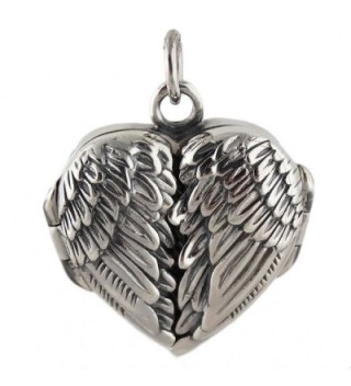 Sterling Silver Angel Wings Locket Pendant - CJ11GMS93X1