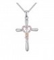 Xingzou Necklace Pendant Crosses Jewelry - Clear and Pink Crystal - CQ12NTYZ1J8