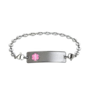 Divoti Custom Engraved Classic Medical Alert Bracelet -Anchor Stainless -Pink - C2183KK2LT4