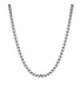 UM Jewelry Women's Men's Stainless Steel Round Box Chain Link Necklace 60cm - CQ1885S34H6