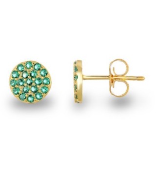 Sterling Silver Simulated Quartz Mini Round Circle Pave Disc Stud Earrings 6mm Diameter - CL12LN2U2E9