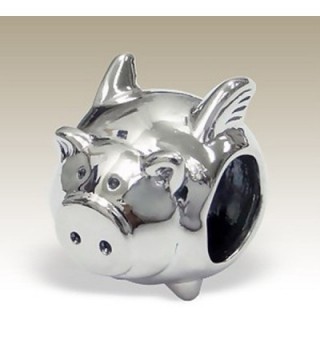 Flying Pig Charm- Pig with Wings- 925 Sterling Silver for Charm Bracelet (E5447) - CX11I1EU52H
