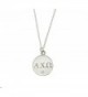 Alpha Chi Omega Sorority Lavalier Necklace - AXO - Silver - CZ11QZQK6E5