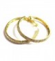 Clip-on Earrings Crystal Hoops Gold Tone Clip Earrings 2.5 inch Hoop Earrings - CC12IXA03CJ