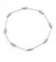Anklet Stretch Liquid Silver Polished Beads Sterling Silver - C51137IZVNP