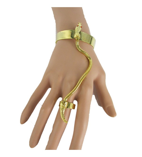 TFJ Women Wrist Cuff Bracelet Fashion Jewelry Metal Skeleton Skull Face Bones Eagle Claws Gold Color - CV12C3H1UFX