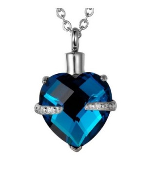 VALYRIA Diamond Birthstone Memorial Heart Urn Pendant Keepsake Ashes Cremation Jewelry - CW12HZKSSGH