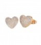 ZENGORI Gold Plated Heart Natural Agate Titanium Druzy Stud Earrings G0910 - AB - CP12M2G3BKR