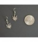 Marijuana Dangle Earrings Antique Silver