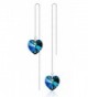 Injoy Jewelry Blue Crystal Threader Drop Earrings Dangle Threader Earrings for Women Girls - Blue Crystal - CM18364OCEK