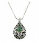 DianaL Boutique Filigree Tear Drop Pendant Necklace Abalone Shell Gift Boxed - CQ11PW08D5T