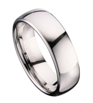 MJ 7mm Classic Polished Tungsten Carbide Mirror Finished Wedding Band Ring - C811QN2EZVL