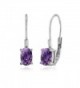 Sterling Silver African Amethyst 6x4mm Oval Leverback Earrings - CA12F0K5WS1