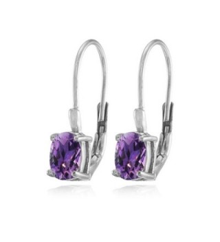 Sterling African Amethyst Leverback Earrings