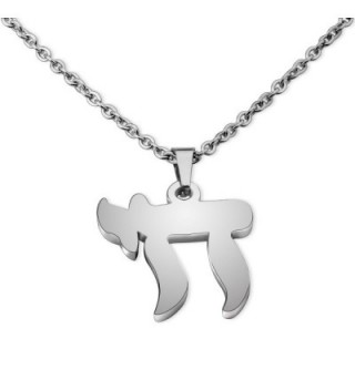Jewish Chai Necklace Bar Mitzvah Bat Mitzvah Gift - Silver Chai Necklace - CY188E73XNA
