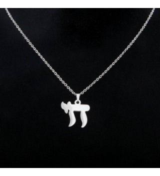 Silver Jewish Chai Necklace Mitzvah