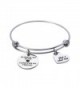 Jewelady Always My Aunt Forever My Friend Engraved Stainless Steel Expandable Bangle Bracelet with Heart Charm - CL186C4SX36