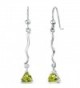 1.50 Ct.T.W. Genuine Trillion Cut Peridot in Sterling Silver Rhodium Nickel Finish Earrings - CW111NVSB7L