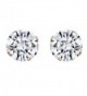 10k Rose Gold 5mm Round Stud Earrings - Cubic Zirconia - CS12MXWP9UL