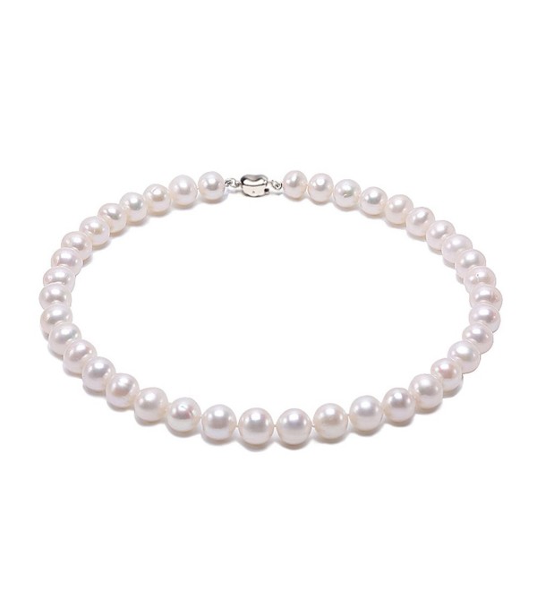 JYX 8-9mm AAA Classic White Round Freshwater Pearl Necklace 16-64" - C1184X7TI8K