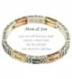 Beautiful Inspirational Tri Tone Mom & Son Blessing (Mother's Day) Stretch Bracelet (with Gift Box) - CW12FWQBK07