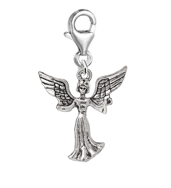 Heaven Guardian Angel Clip on Pendant Charm for Bracelet or Necklace - CA12107YTIR