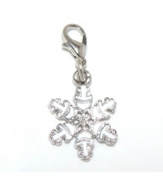 Pro Jewelry Dangling "Snowflake" Clip-on Bead for Charm Bracelet 28919 - CL11OZ4X31H