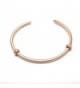 Authentic Sterling Silver Bangles Bracelet - Rose Gold(7.5 inch-19 cm) - CB180KZE8KC