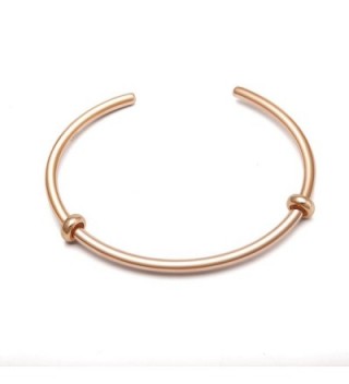 Authentic Sterling Silver Bangles Bracelet - Rose Gold(7.5 inch-19 cm) - CB180KZE8KC