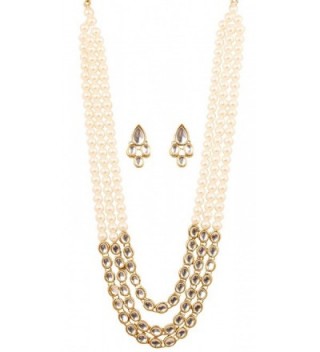Touchstone Contemporary Collection bollywood necklace - Pearl - C317YZ3AKSS