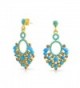 Bling Jewelry Gold Plated Alloy Estate Blue Crystal Chandelier Earrings - CT128PILVCV