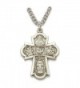 Sterling Silver Engraved Medal Cross