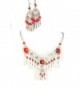 Beautiful Huayruro Seeds Necklace and Earrings Set - CT11GPIN0Y1