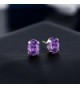 Purple Amethyst Sterling Silver Earrings in Women's Stud Earrings
